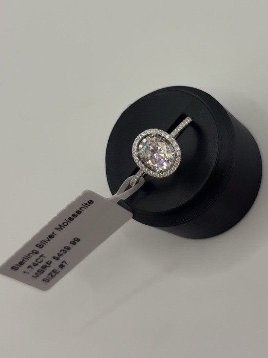Jewelry - sterling silver moissanite halo ring size #7